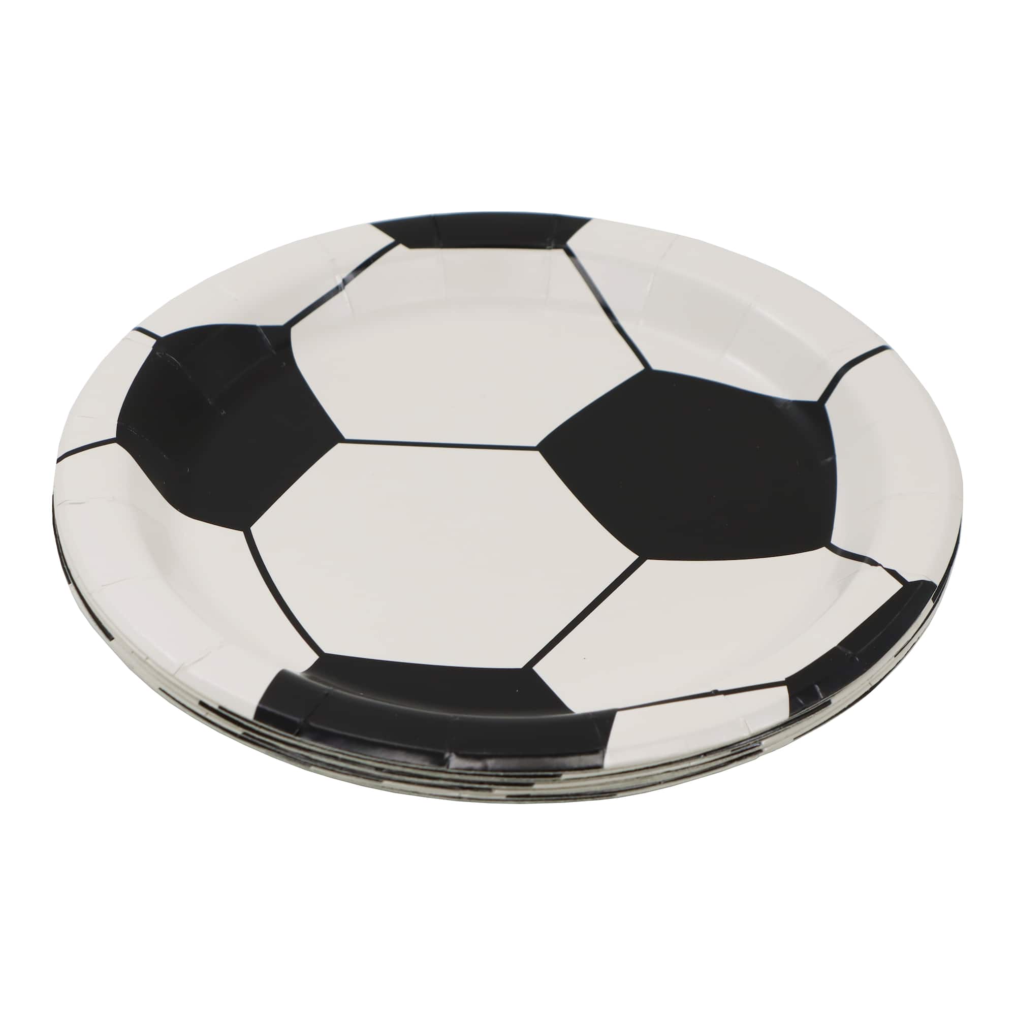 24 Packs: 10 ct. (240 total) 7" Soccer Ball Paper Snack Plates by Celebrate It™